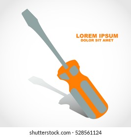 2 Color Orange and Grey Tool Screwdriver Icon 