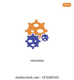 2 color organism concept vector icon. isolated two color organism vector sign symbol designed with blue and orange colors can be use for web, mobile and logo. eps 10.