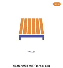 2 color Pallet concept vector icon. isolated two color Pallet vector sign symbol designed with blue and orange colors can be use for web, mobile and logo. eps 10.