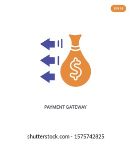 2 color Payment Gateway concept vector icon. isolated two color Payment Gateway vector sign symbol designed with blue and orange colors can be use for web, mobile and logo. eps 10.