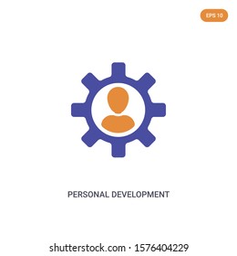 2 color Personal Development concept vector icon. isolated two color Personal Development vector sign symbol designed with blue and orange colors can be use for web, mobile and logo. eps 10.