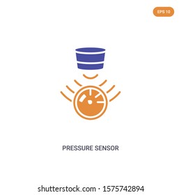 2 color Pressure Sensor concept vector icon. isolated two color Pressure Sensor vector sign symbol designed with blue and orange colors can be use for web, mobile and logo. eps 10.