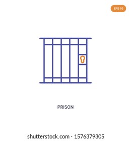 2 color Prison concept vector icon. isolated two color Prison vector sign symbol designed with blue and orange colors can be use for web, mobile and logo. eps 10.