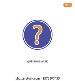 2 color Question mark concept vector icon. isolated two color Question mark vector sign symbol designed with blue and orange colors can be use for web, mobile and logo. eps 10.