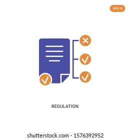 2 color regulation concept vector icon. isolated two color regulation vector sign symbol designed with blue and orange colors can be use for web, mobile and logo. eps 10.
