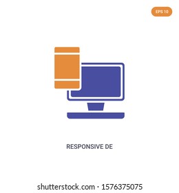 2 color responsive de concept vector icon. isolated two color responsive de vector sign symbol designed with blue and orange colors can be use for web, mobile and logo. eps 10.