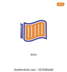 2 color Rugs concept vector icon. isolated two color Rugs vector sign symbol designed with blue and orange colors can be use for web, mobile and logo. eps 10.