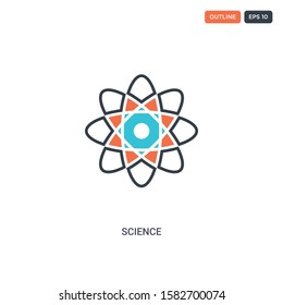 2 color Science concept line vector icon. isolated two colored Science outline icon with blue and red colors can be use for web, mobile. Stroke line eps 10.