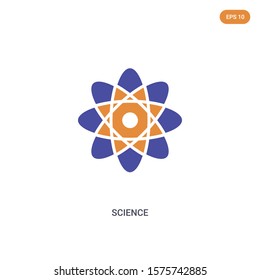 2 color Science concept vector icon. isolated two color Science vector sign symbol designed with blue and orange colors can be use for web, mobile and logo. eps 10.