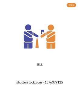 2 color Sell concept vector icon. isolated two color Sell vector sign symbol designed with blue and orange colors can be use for web, mobile and logo. eps 10.