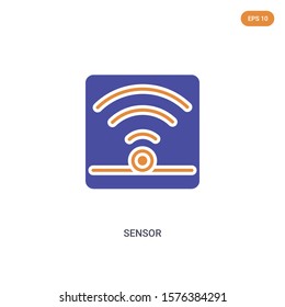 2 color Sensor concept vector icon. isolated two color Sensor vector sign symbol designed with blue and orange colors can be use for web, mobile and logo. eps 10.