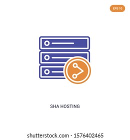 2 color Sha hosting concept vector icon. isolated two color Sha hosting vector sign symbol designed with blue and orange colors can be use for web, mobile and logo. eps 10.