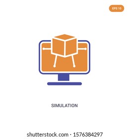2 color Simulation concept vector icon. isolated two color Simulation vector sign symbol designed with blue and orange colors can be use for web, mobile and logo. eps 10.