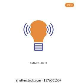 2 color Smart light concept vector icon. isolated two color Smart light vector sign symbol designed with blue and orange colors can be use for web, mobile and logo. eps 10.