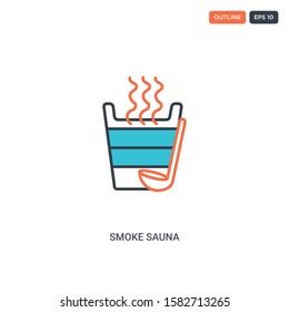 2 color Smoke sauna concept line vector icon. isolated two colored Smoke sauna outline icon with blue and red colors can be use for web, mobile. Stroke line eps 10.