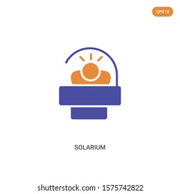 2 color Solarium concept vector icon. isolated two color Solarium vector sign symbol designed with blue and orange colors can be use for web, mobile and logo. eps 10.