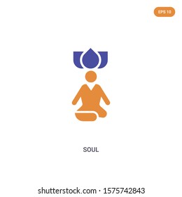2 color Soul concept vector icon. isolated two color Soul vector sign symbol designed with blue and orange colors can be use for web, mobile and logo. eps 10.