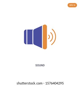 2 color Sound concept vector icon. isolated two color Sound vector sign symbol designed with blue and orange colors can be use for web, mobile and logo. eps 10.