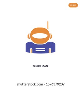 2 color Spaceman concept vector icon. isolated two color Spaceman vector sign symbol designed with blue and orange colors can be use for web, mobile and logo. eps 10.