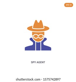 2 color Spy Agent concept vector icon. isolated two color Spy Agent vector sign symbol designed with blue and orange colors can be use for web, mobile and logo. eps 10.