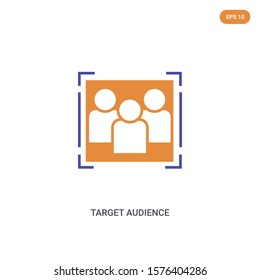 2 color Target audience concept vector icon. isolated two color Target audience vector sign symbol designed with blue and orange colors can be use for web, mobile and logo. eps 10.