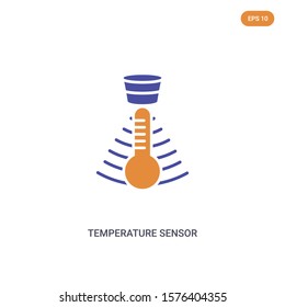 2 color Temperature Sensor concept vector icon. isolated two color Temperature Sensor vector sign symbol designed with blue and orange colors can be use for web, mobile and logo. eps 10.