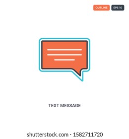 2 color text message concept line vector icon. isolated two colored text message outline icon with blue and red colors can be use for web, mobile. Stroke line eps 10.
