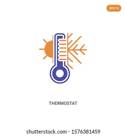 2 color Thermostat concept vector icon. isolated two color Thermostat vector sign symbol designed with blue and orange colors can be use for web, mobile and logo. eps 10.