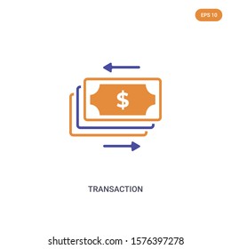 2 color transaction concept vector icon. isolated two color transaction vector sign symbol designed with blue and orange colors can be use for web, mobile and logo. eps 10.