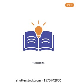 2 color Tutorial concept vector icon. isolated two color Tutorial vector sign symbol designed with blue and orange colors can be use for web, mobile and logo. eps 10.