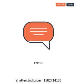 2 color Typing concept line vector icon. isolated two colored Typing outline icon with blue and red colors can be use for web, mobile. Stroke line eps 10.