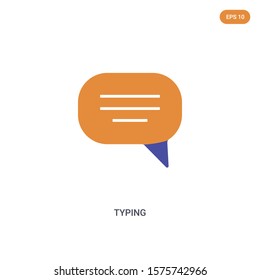 2 color Typing concept vector icon. isolated two color Typing vector sign symbol designed with blue and orange colors can be use for web, mobile and logo. eps 10.
