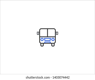 2 color User Interface UI Icon Navigation series for Web & Mobile Design - Transport Bus, Depot, Terminal, Travel