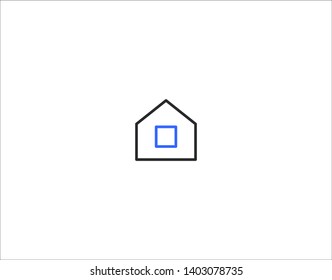 2 color User Interface UI Icon Navigation series for Web & Mobile Design - Home button variant 2 basic classic style