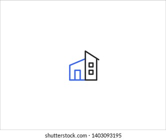 2 color User Interface UI Icon Navigation series for Web & Mobile Design - Industrial Area, Commerce, Building, Depot, Port, Warehouse, Hangar, Logistics, Factory
