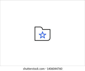2 Color User Interface UI Icon Navigation Series for Web & Mobile Design - Favourite Folder, Saved Records, Marked Files