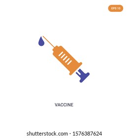 2 color Vaccine concept vector icon. isolated two color Vaccine vector sign symbol designed with blue and orange colors can be use for web, mobile and logo. eps 10.