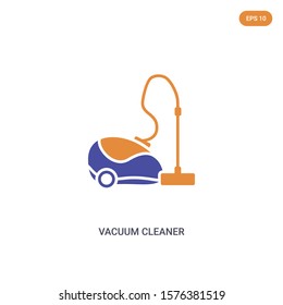2 color Vacuum cleaner concept vector icon. isolated two color Vacuum cleaner vector sign symbol designed with blue and orange colors can be use for web, mobile and logo. eps 10.