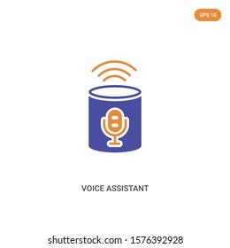 2 color voice assistant concept vector icon. isolated two color voice assistant vector sign symbol designed with blue and orange colors can be use for web, mobile and logo. eps 10.