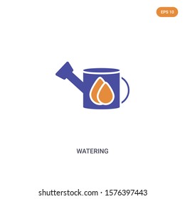 2 color watering concept vector icon. isolated two color watering vector sign symbol designed with blue and orange colors can be use for web, mobile and logo. eps 10.