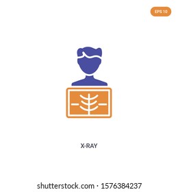 2 color x-ray concept vector icon. isolated two color x-ray vector sign symbol designed with blue and orange colors can be use for web, mobile and logo. eps 10.