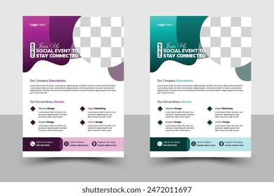 
 2 Colorful Flyer For Design, Corporate Design, Creative Business Flyer, Brochure Template Design, Modern Business Flyer Template, Abstract Business Flyer, Vector Template Design
