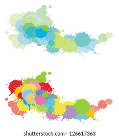 2 colorful splatter set, create by vector