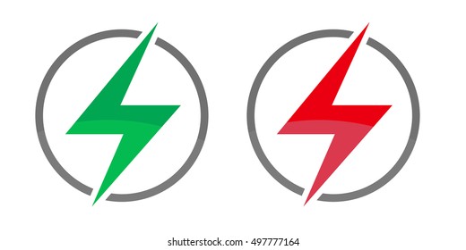 2 colors Electricity vector icon.