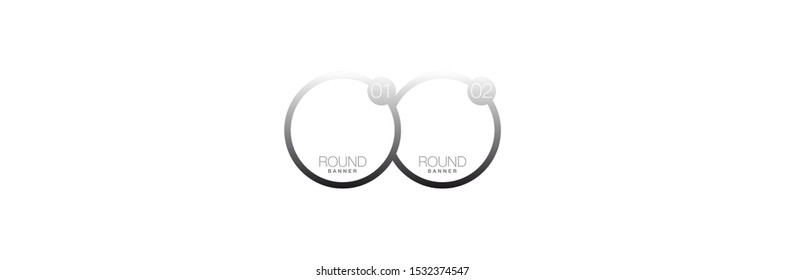 2 components chart make up something. Modern business circle infographics two options banner. Vector layout piece chart workflow. 2 piece diagram number component. Two step up options for web design