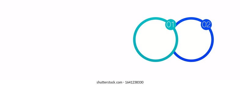 2 components chart make up something. Modern business circle infographics two options banner. Vector layout piece chart workflow. 2 piece diagram number component. Two step up options for web design