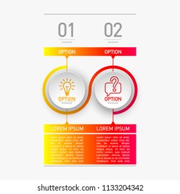 2 components make up something. Modern business circle origami style options banner. infographics vector, workflow layout, diagram, number options, two step up options, web design