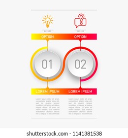 2 components make up something. Modern business circle origami style options banner. infographics vector, workflow layout, diagram, number options, two step up options, web design