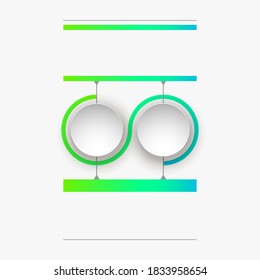2 components make up something. Modern business circle origami style options banner. infographics, workflow layout, diagram, number options, two step up options, web design