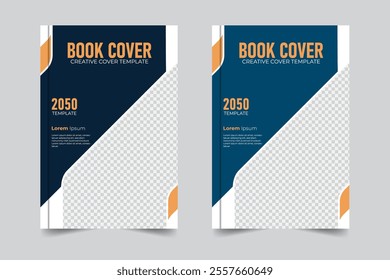 2 creative color variation modern style book cover design or report cover with image, Creative, modern, elegant and Stylish print-ready book cover design
